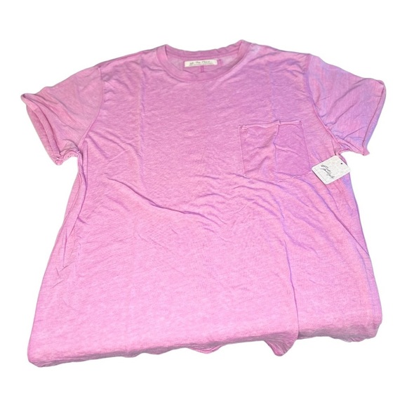 NWT Free People Vella Tee / pink plum - Picture 4 of 4